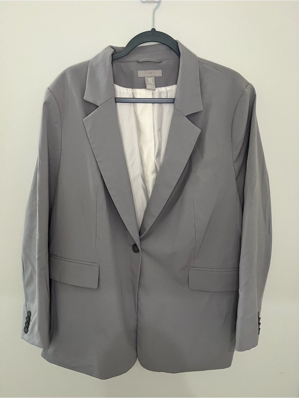 Classic Gray Single-Button Blazer